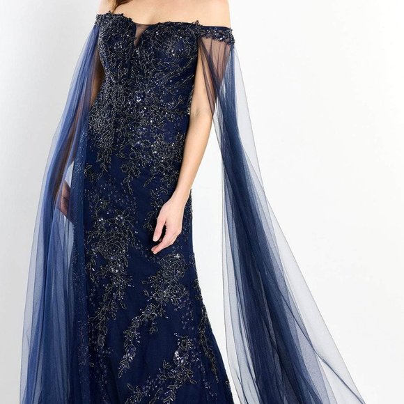 Montage by Mon Cheri Dresses & Skirts - NWT Montage by Mon Cheri M2204 Beaded Applique Prom Dress Navy Size 8 and 14